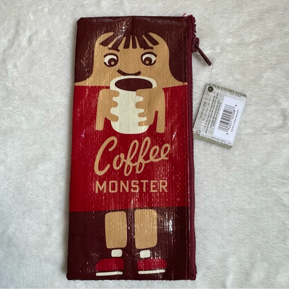 Blue Q Lunch Money Coin Purse and Coffee Monster Pencil Case